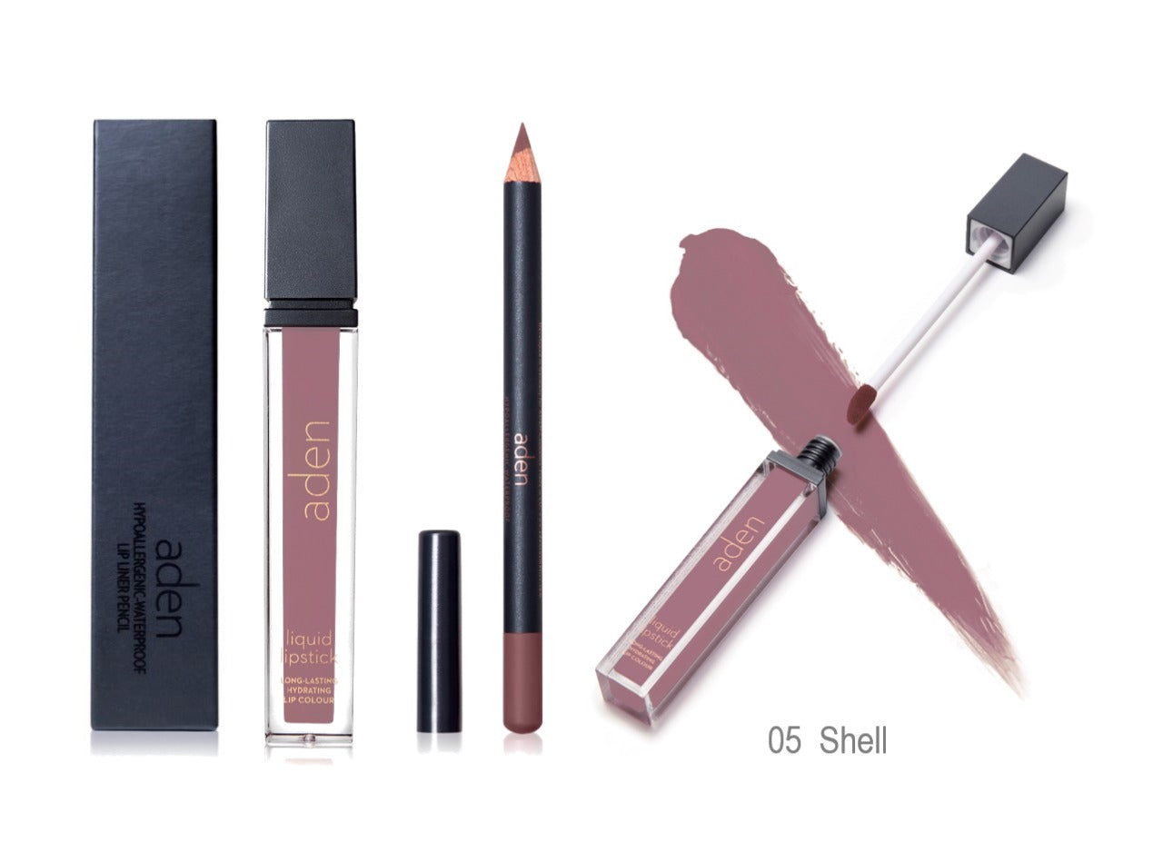 Set de lápiz labial y delineador de labios aden