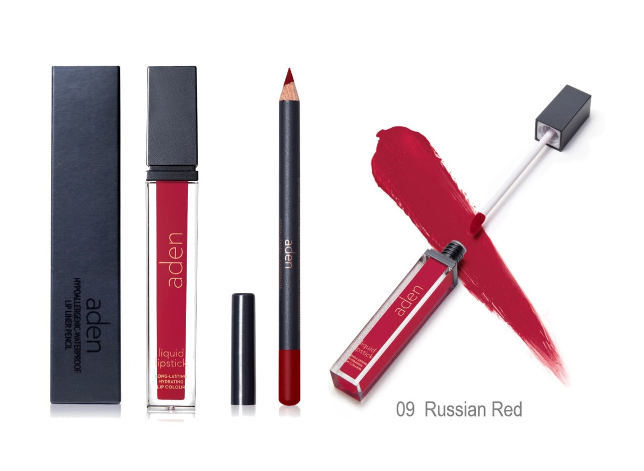 Set de lápiz labial y delineador de labios aden