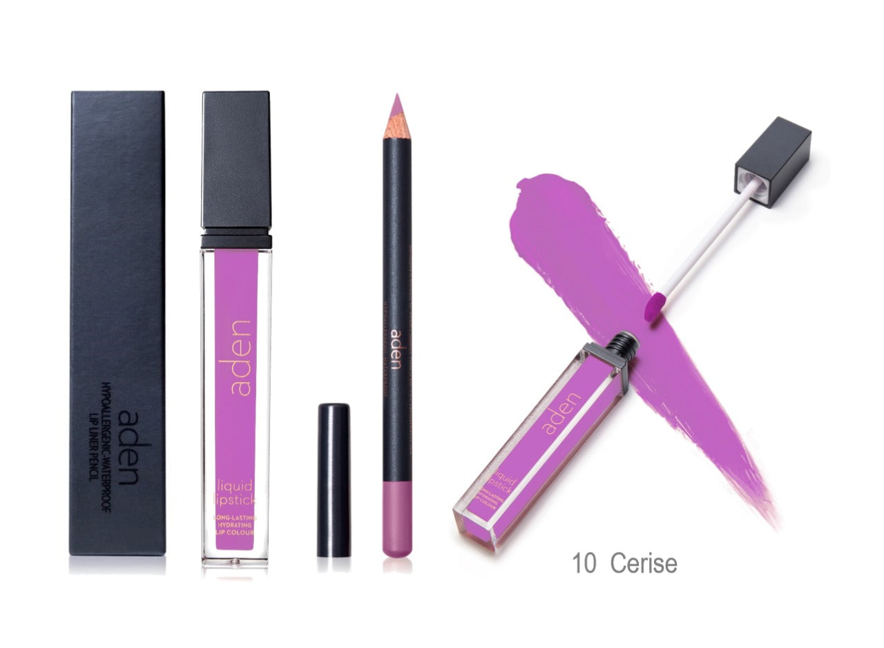 Set de lápiz labial y delineador de labios aden