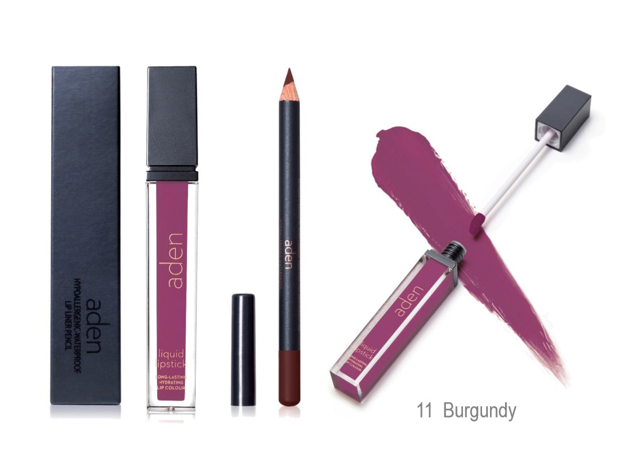 Set de lápiz labial y delineador de labios aden
