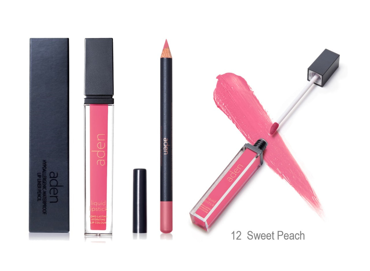 Set de lápiz labial y delineador de labios aden