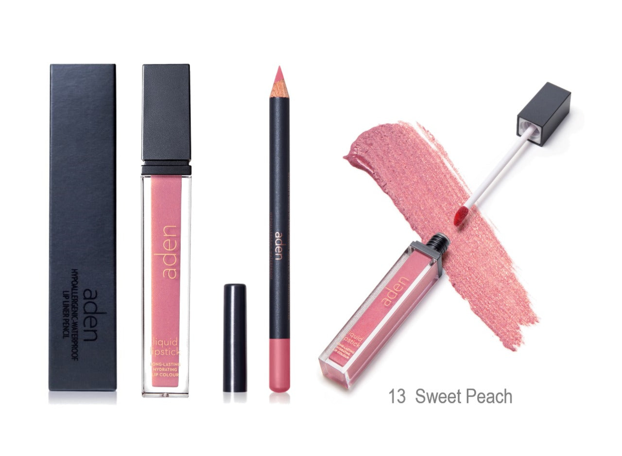 Set de lápiz labial y delineador de labios aden