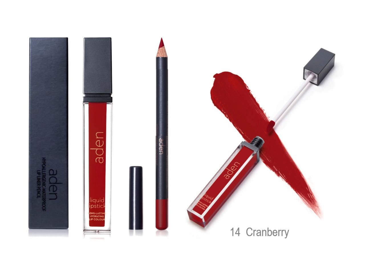 Set de lápiz labial y delineador de labios aden