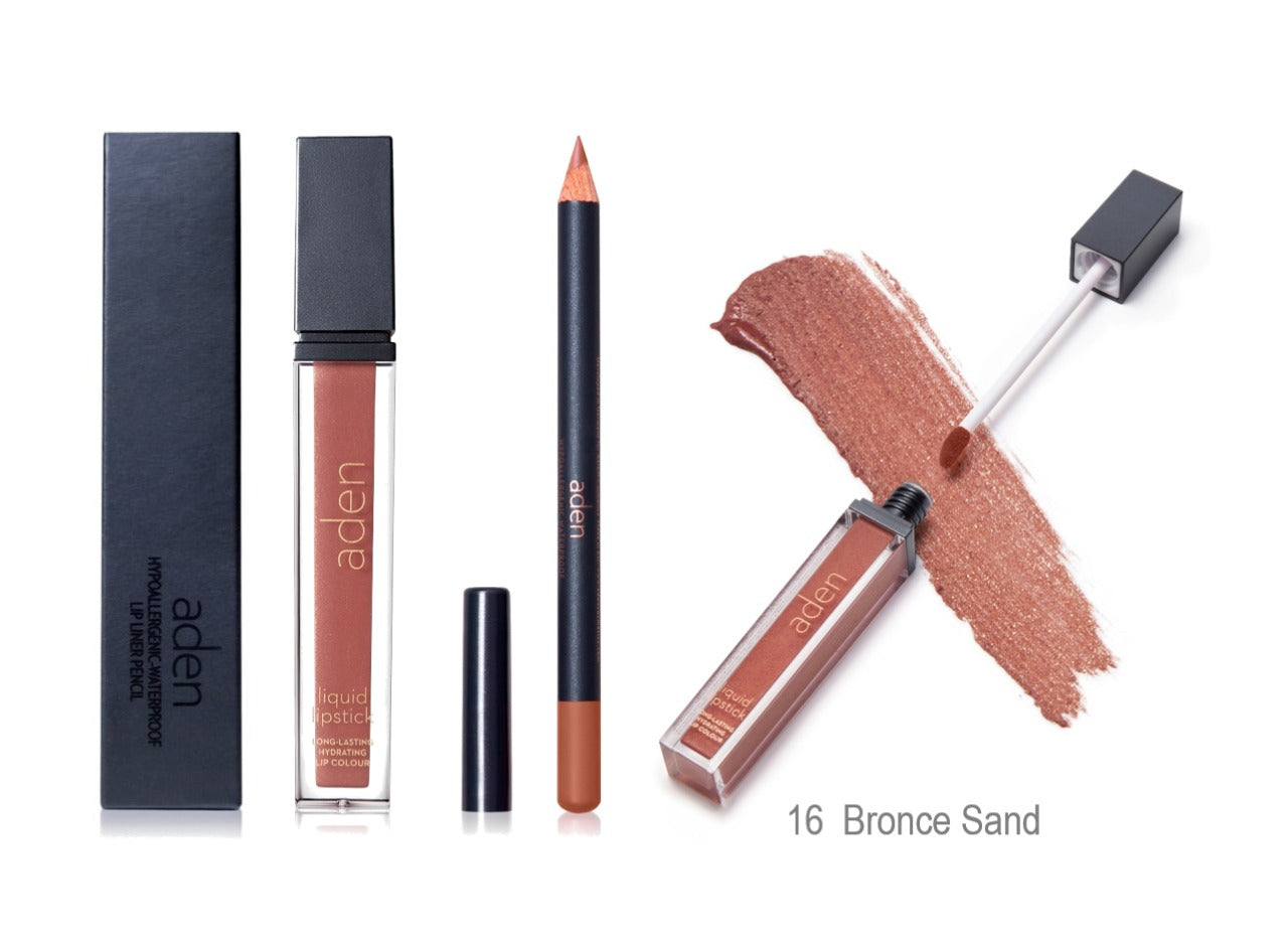 Set de lápiz labial y delineador de labios aden