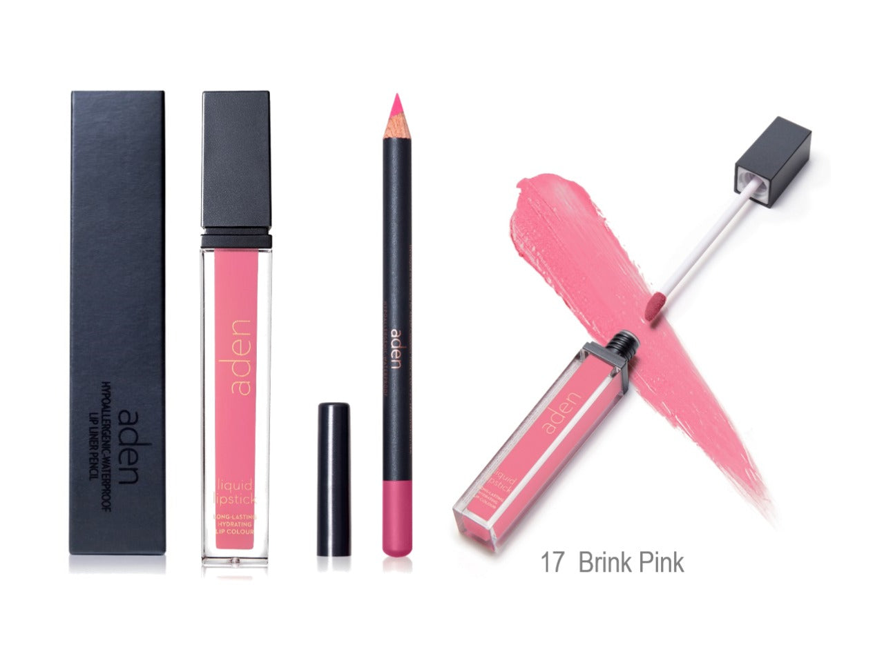 Set de lápiz labial y delineador de labios aden