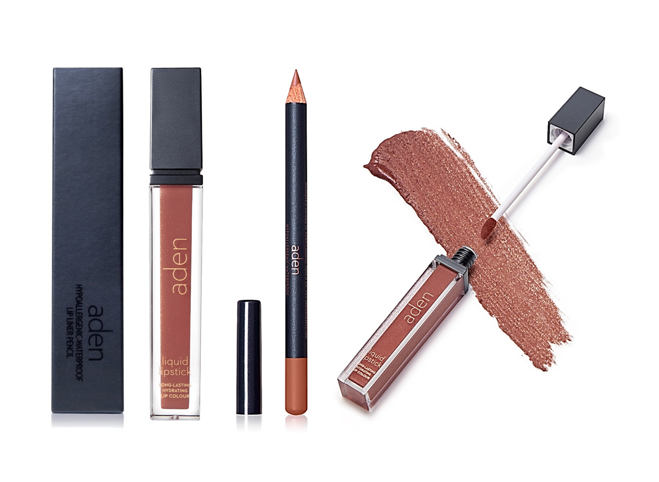 Set de lápiz labial y delineador de labios aden