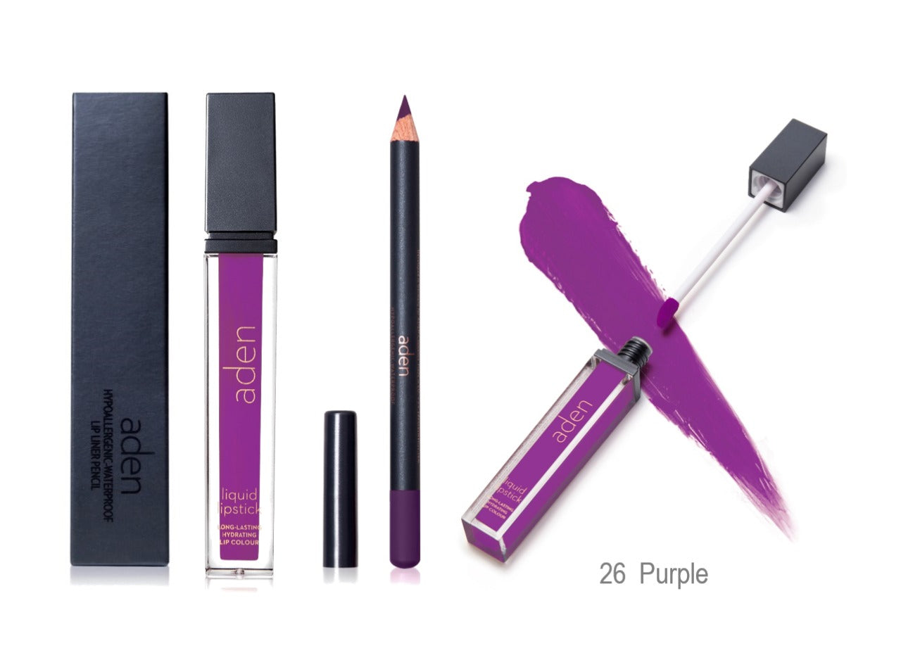 Set de lápiz labial y delineador de labios aden
