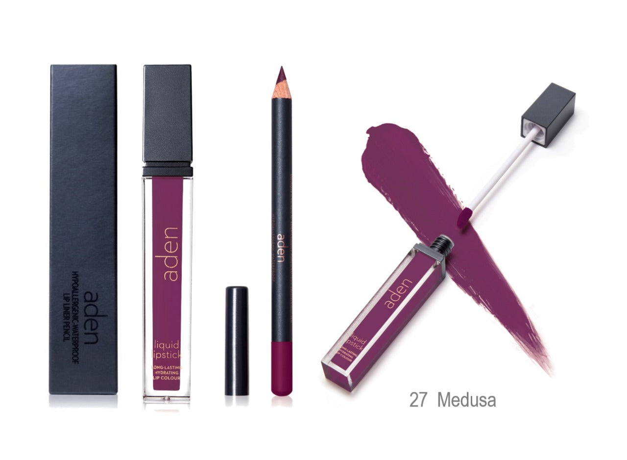 Set de lápiz labial y delineador de labios aden