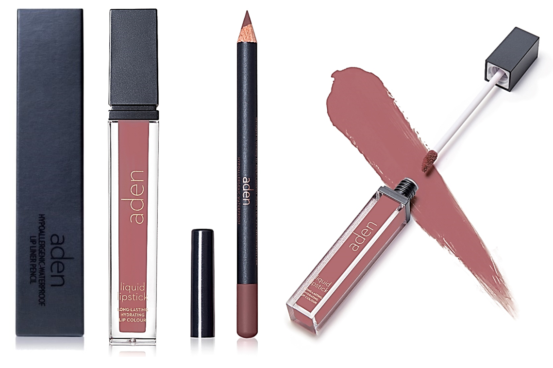 Set de lápiz labial y delineador de labios aden