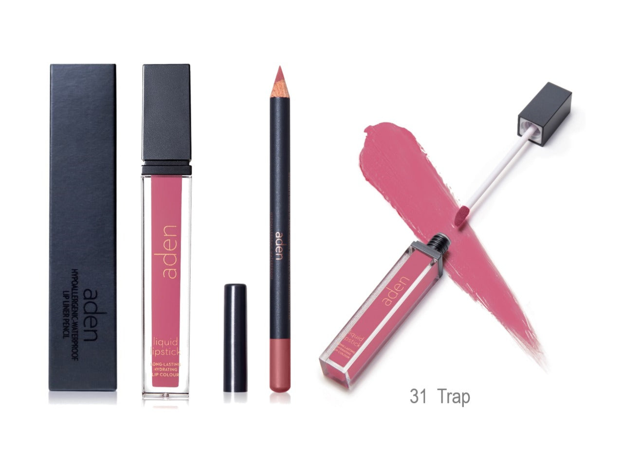 Set de lápiz labial y delineador de labios aden