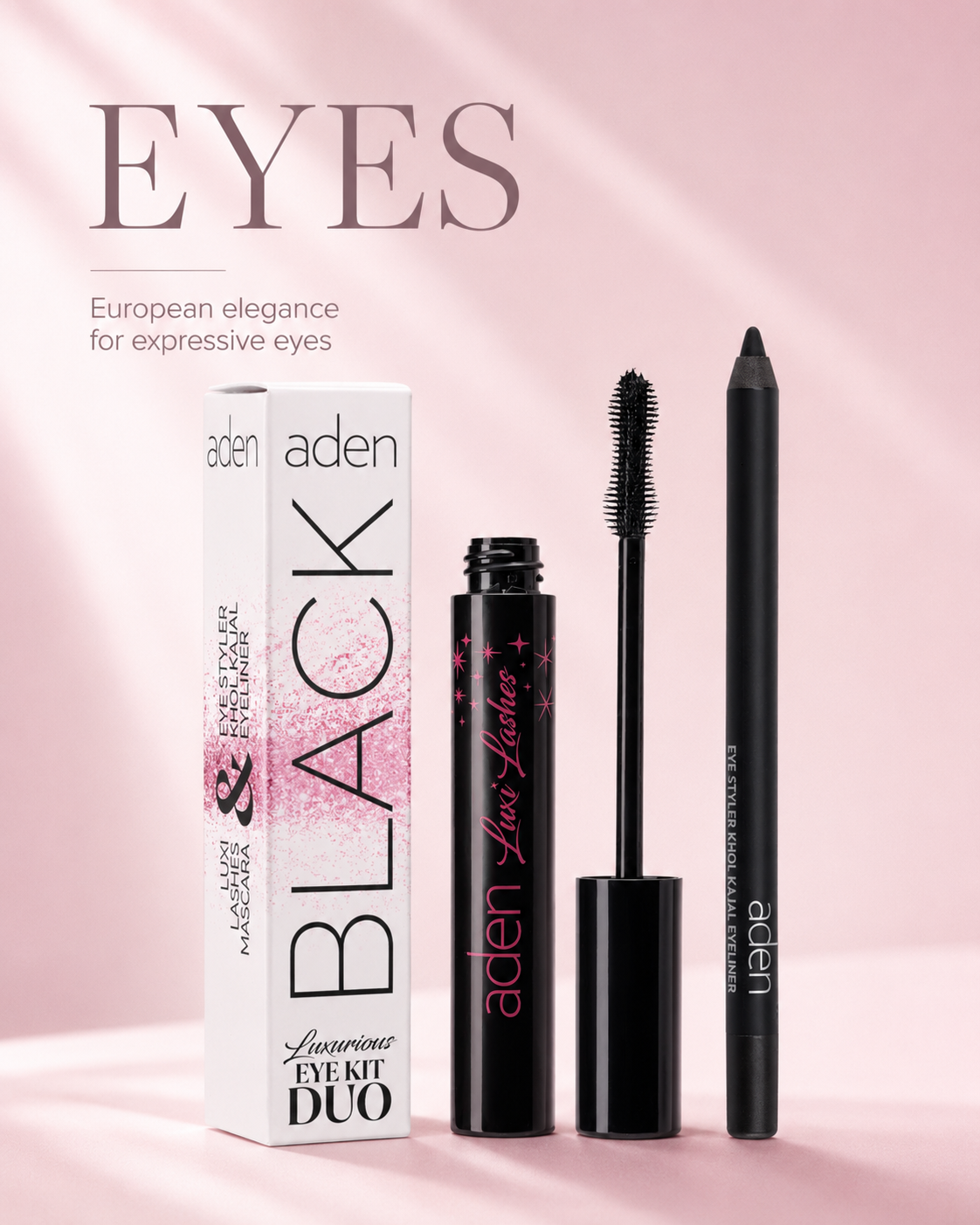aden Extreme Waterproof Eye Kit Duo MÁSCARA Y DELINEADOR DE OJOS 24HR.