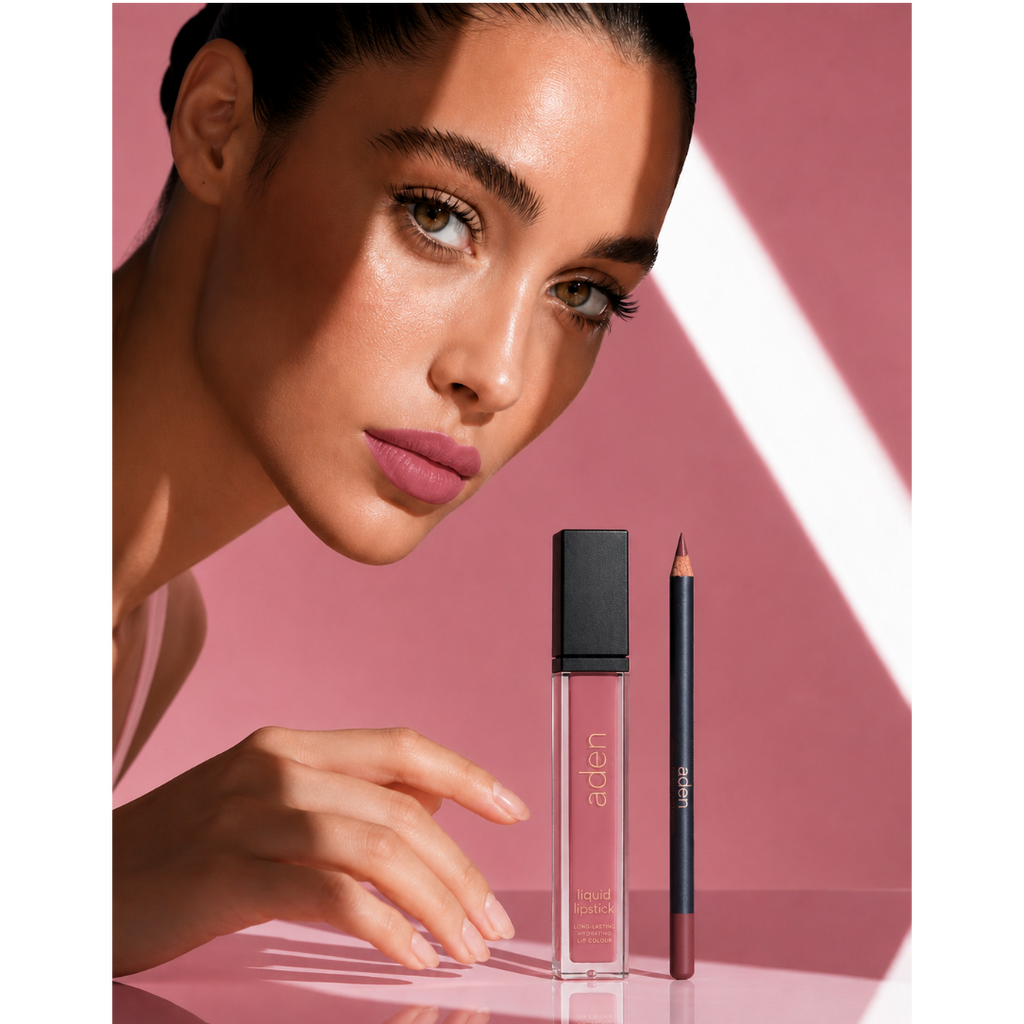 Set de lápiz labial y delineador de labios aden