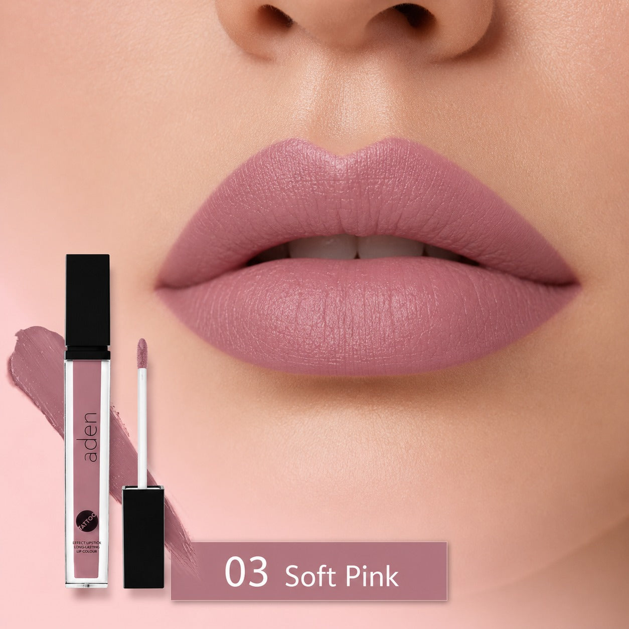 Lápiz labial con efecto tatuaje de Aden