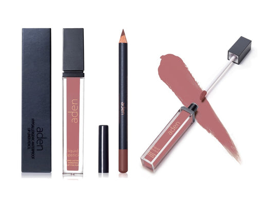 Set de lápiz labial y delineador de labios aden